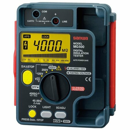 SANWA Digital Insulation Tester Dustproof + Splashproof IP54 Design MG500